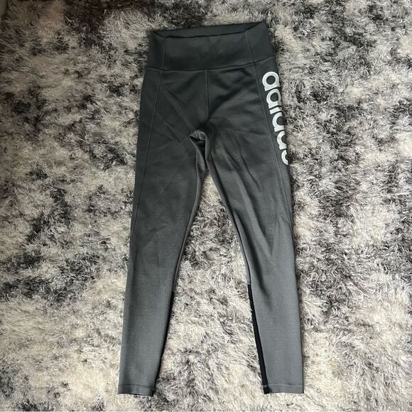 Adidas Designed 2 Move Climalite Gray High Rise Leggings - Picture 3 of 11